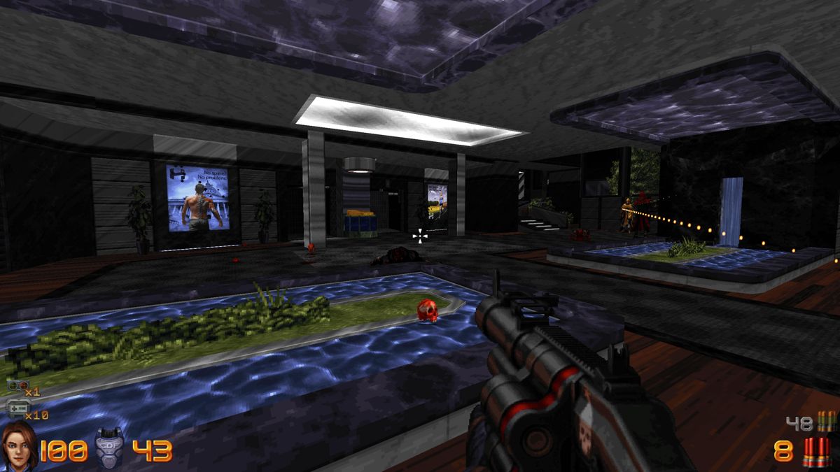 Ion Fury (Windows) screenshot: The lobby of Heskel's headquarters