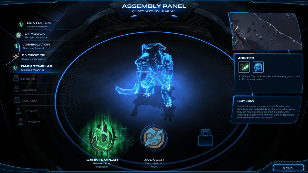 StarCraft II: Legacy of the Void (Windows) screenshot: The army customization screen.