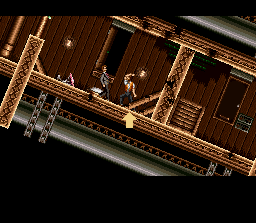 SOS (SNES) screenshot: Leading survivors to safety plays a surprisingly major role -- you need to tap into some of their specialised skills.