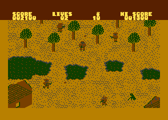 Who Dares Wins II (Atari 8-bit) screenshot: Forest