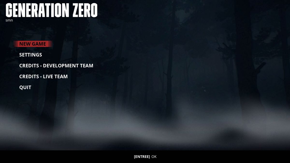 Generation Zero (Windows) screenshot: Main menu