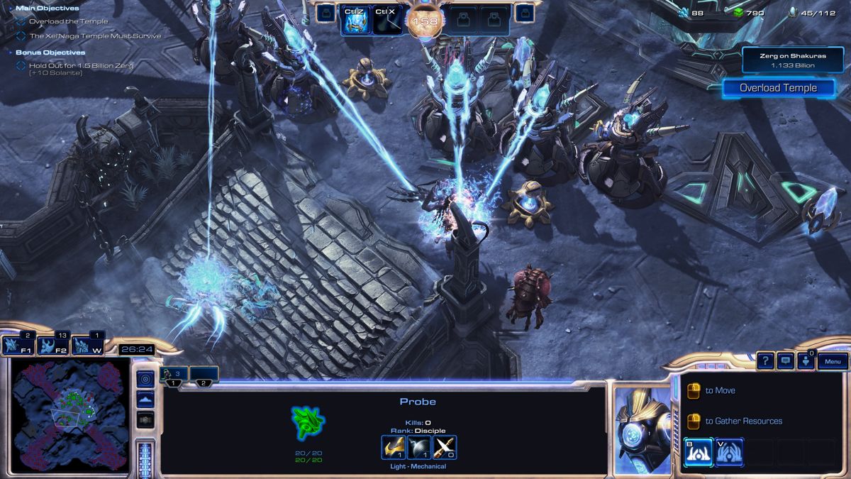 StarCraft II: Legacy of the Void (Windows) screenshot: These turrets can only hold for so much against neverending hordes of enemies