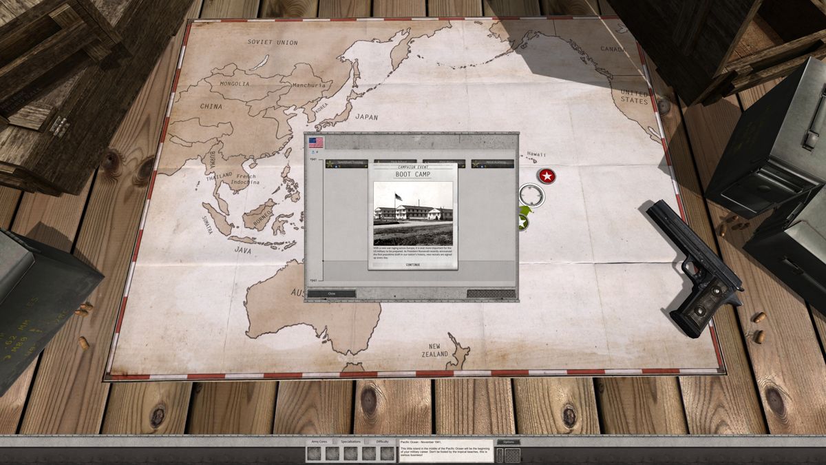 Order of Battle: World War II (Windows) screenshot: Starting the Boot Camp campaign