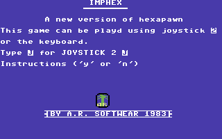 Hexapawn (Commodore 64) screenshot: Title Screen