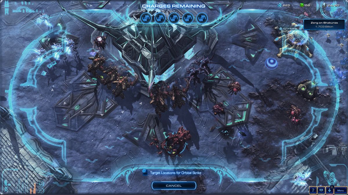 StarCraft II: Legacy of the Void (Windows) screenshot: Orbital strike