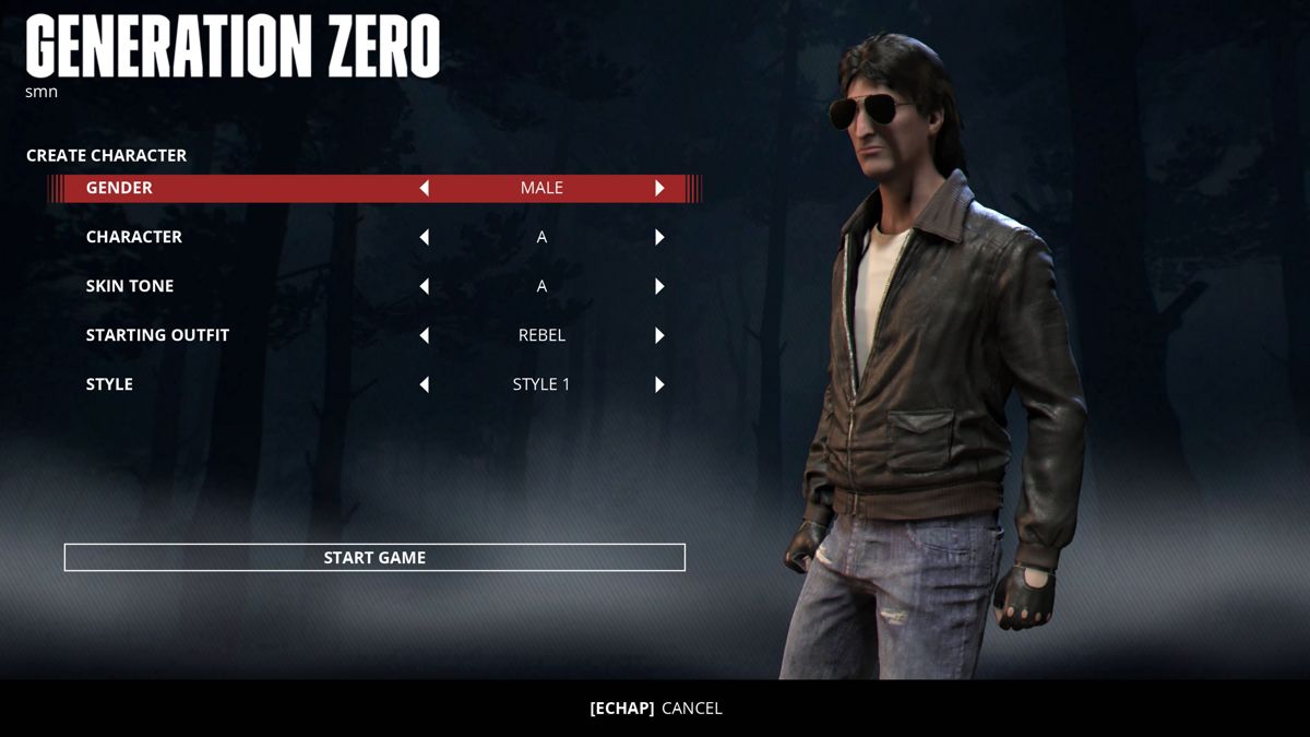 Generation Zero (Windows) screenshot: Character customization