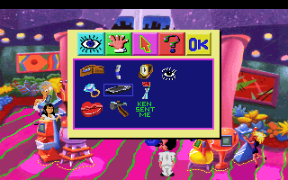Leisure Suit Larry 1: In the Land of the Lounge Lizards (DOS) screenshot: Larry is proudly showing his inventory in the casino