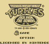 Teenage Mutant Ninja Turtles II: Back from the Sewers (Game Boy) screenshot: Title Screen