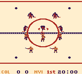 NHL 2000 (Game Boy Color) screenshot: Avalanche vs. Islanders (Game Boy)