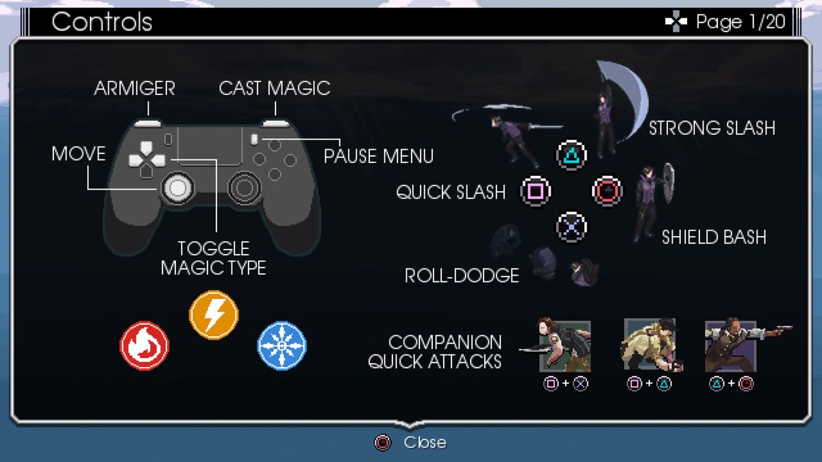 A King's Tale: Final Fantasy XV (PlayStation 4) screenshot: Gameplay controls