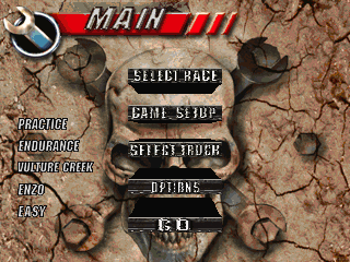 Thunder Truck Rally (DOS) screenshot: Main menu
