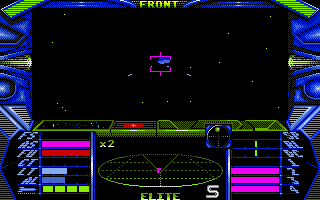 Elite (Amiga) screenshot: Dogfight against a Viper