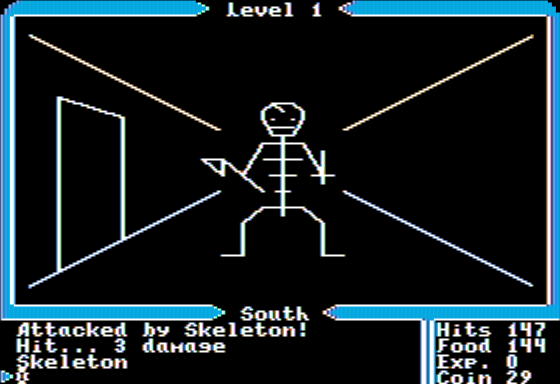 Ultima Trilogy: I ♦ II ♦ III (Apple II) screenshot: Ultima I - In a Dungeon