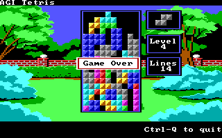 AGI Tetris (DOS) screenshot: Well, we lost this match