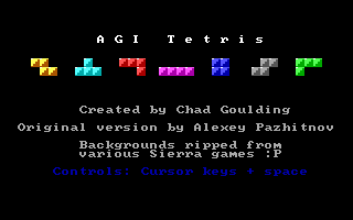 AGI Tetris (DOS) screenshot: Title screen