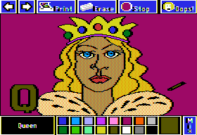 The Electric Crayon: ABC's (Apple II) screenshot: Queen