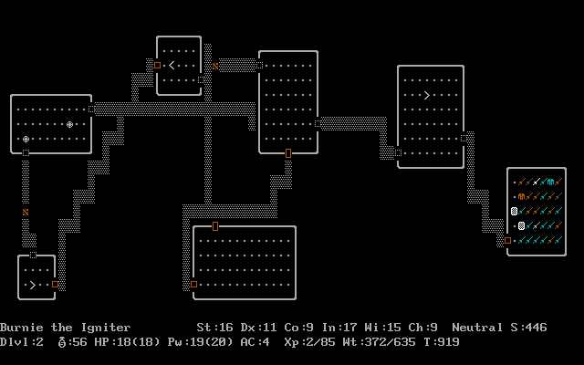 Screenshot of NetHack Plus (DOS, 1994) - MobyGames