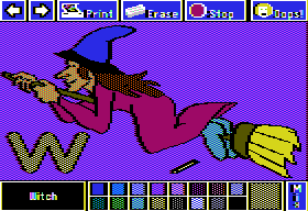 The Electric Crayon: ABC's (Apple II) screenshot: Witch