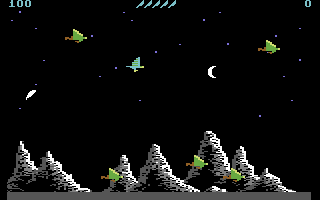 DragonHawk (Commodore 64) screenshot: The first enemies are fairly slow