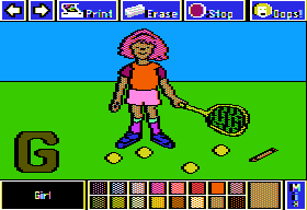 The Electric Crayon: ABC's (Apple II) screenshot: Girl