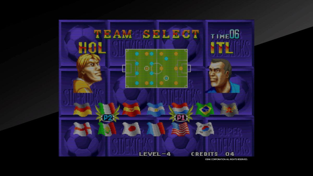 Super Sidekicks (PlayStation 4) screenshot: Tokuten Ou: Team selection