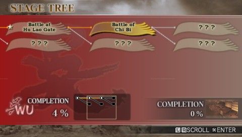Dynasty Warriors Vol.2 (PSP) screenshot: Battle path in Story Mode