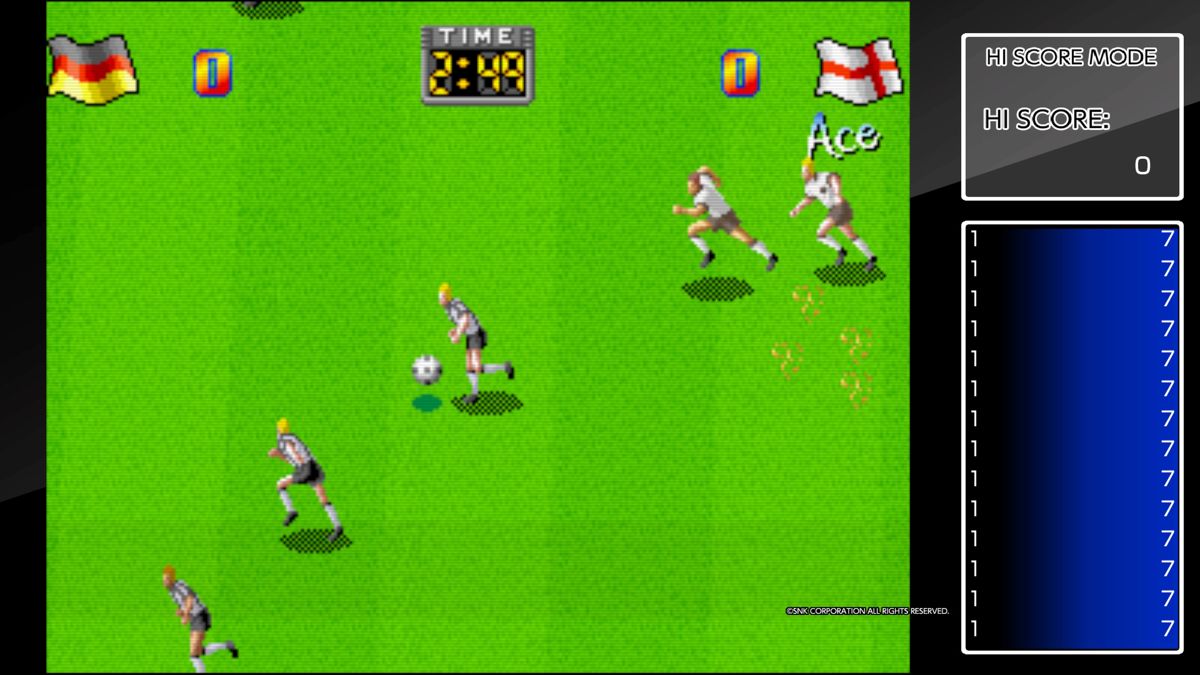 Super Sidekicks (PlayStation 4) screenshot: Hi Score mode, the game is afoot