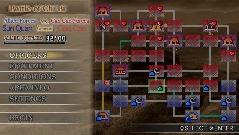 Dynasty Warriors Vol.2 (PSP) screenshot: Battle Preparation