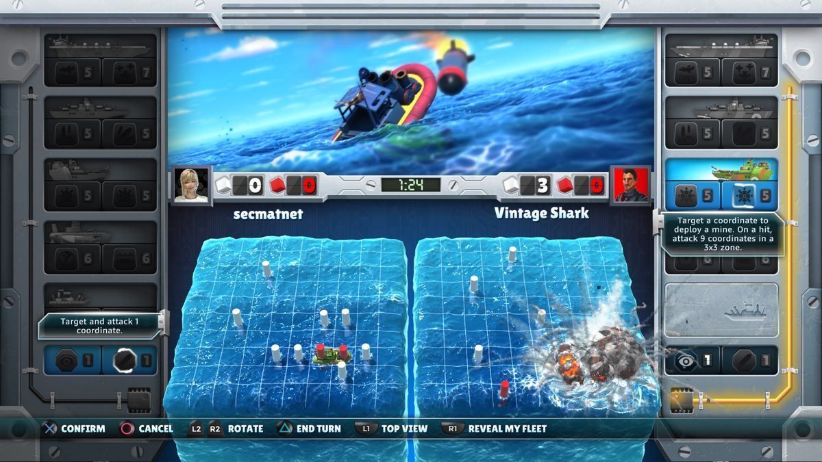 Battleship (PlayStation 4) screenshot: First couple of missions are fought against allies as a part of a training