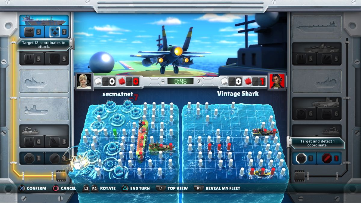 Battleship (PlayStation 4) screenshot: The mode of attack depends on the ship one's using as well as the number of available firing points