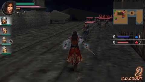 Dynasty Warriors Vol.2 (PSP) screenshot: Fighting enemy units