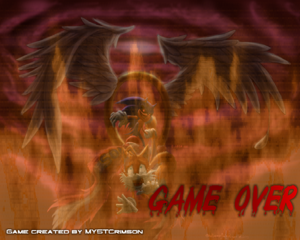 Sonic.EXE: The Game (Windows) screenshot: Game over...or is it?