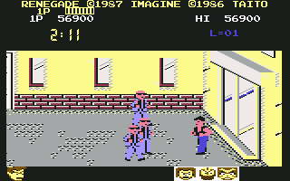 Renegade (Commodore 64) screenshot: Level 4.