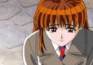 Roommate 3: Ryōko - Kaze no Kagayaku Asa ni (SEGA Saturn) screenshot: She looks preoccupied with school stuff.