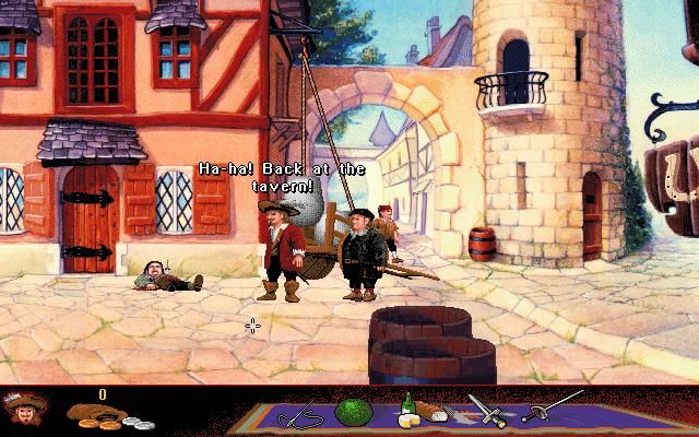 Touché: The Adventures of the Fifth Musketeer (DOS) screenshot: Rouen, the town you start in...