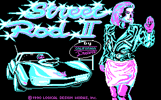 Street Rod 2: The Next Generation (DOS) screenshot: Title screen (CGA)