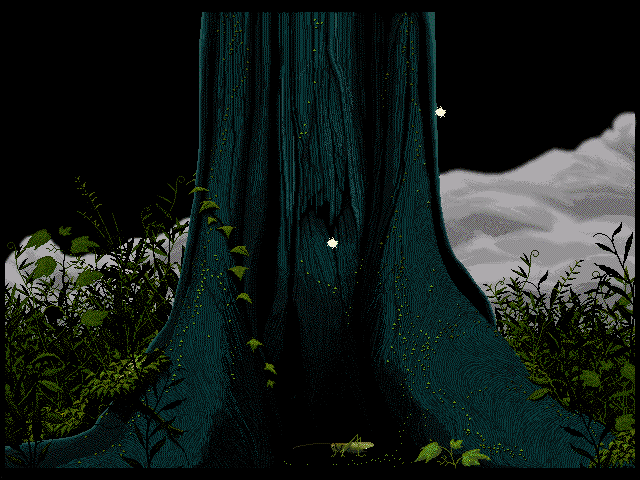 Putlestory (Windows 3.x) screenshot: Our journey starts at the base of a tree...