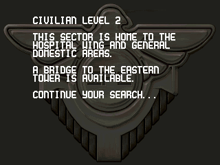 Alien Breed: Tower Assault (DOS) screenshot: Sector description