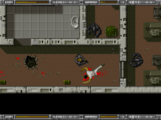 Alien Breed: Tower Assault (DOS) screenshot: Dead scientist