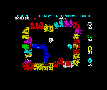 Wizard's Lair (ZX Spectrum) screenshot: A river runs through it