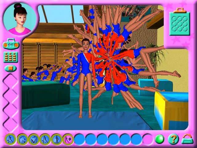 Barbie: Team Gymnastics (Windows) screenshot: On a modern machine using Windprs compatibilty mode the game can get confused