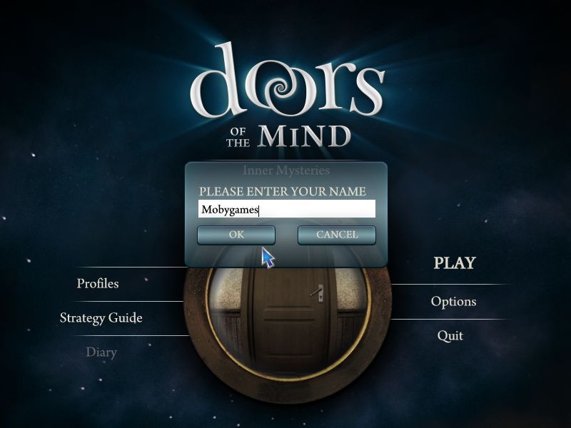 Doors of the Mind: Inner Mysteries (Macintosh) screenshot: Player name