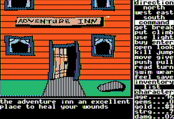 Destiny (Apple II) screenshot: Outside the Inn