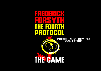 the Fourth Protocol (Amstrad CPC) screenshot: Title screen