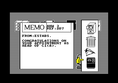 the Fourth Protocol (Amstrad CPC) screenshot: Welcome message
