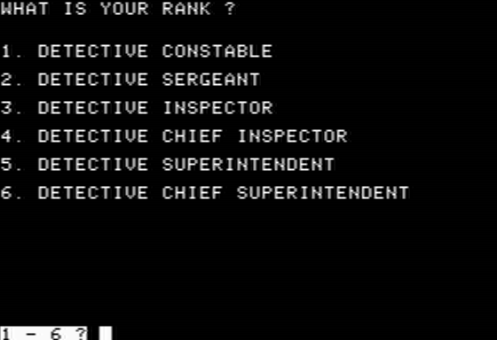 Alibi (Apple II) screenshot: Choose Difficulty Level