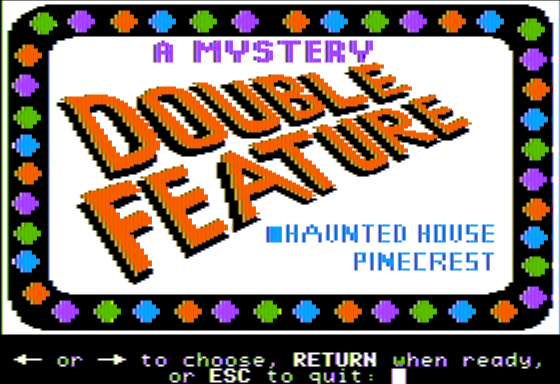 Mystery Double Feature (Apple II) screenshot: Title Screen