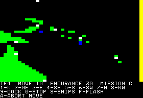 Guadalcanal Campaign (Apple II) screenshot: Map of the theater of war