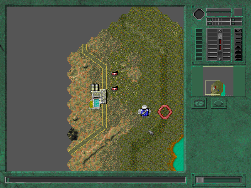 Advanced Strategic Command (DOS) screenshot: In this screenshot the view was zoomed in all the way