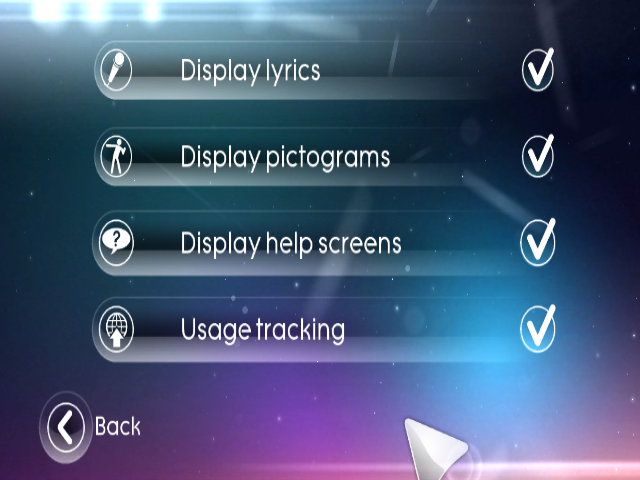 Just Dance 3 (Wii) screenshot: Options
